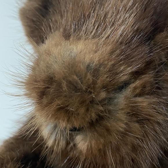 Vintage Mink Fur Teddy Jointed Bear Brown 16” EXCELLENT CONDITION handmade SOFT - Picture 11 of 16